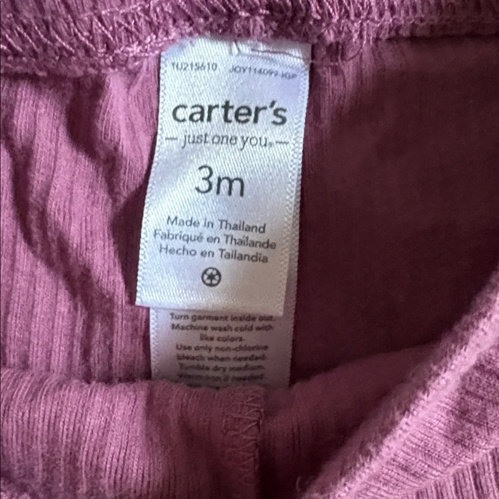 Carter's 0-3 Month Baby Girl Peplum Sweatshirt, Bodysuit & Leggings Set- Mauve